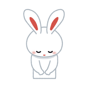 おじぎをしているウサギのイラスト