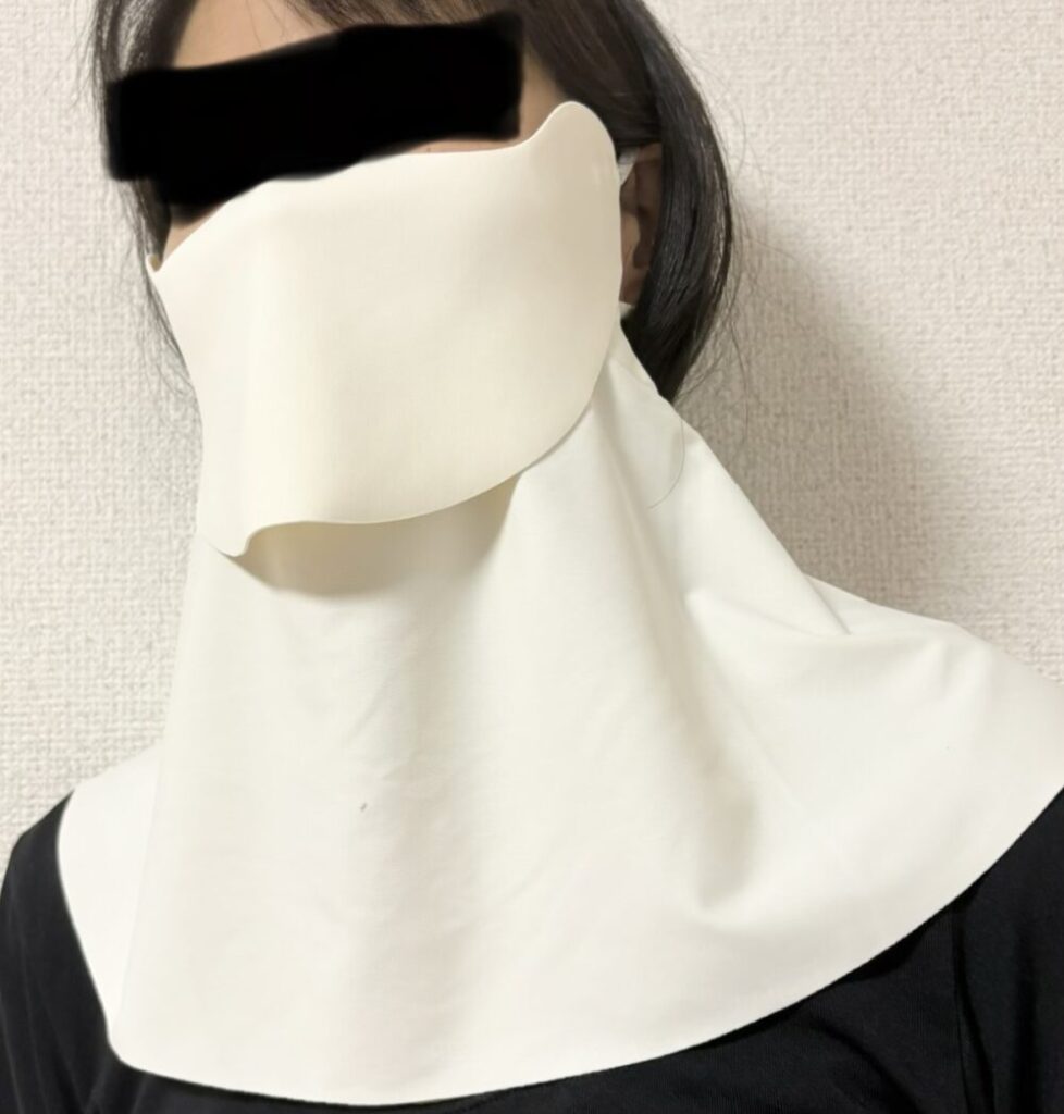 フェイスカバーをした画像
